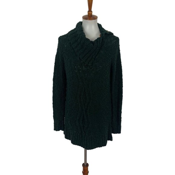 Anthropologie Moth Sweater Medium Green Knit Cowl Neck Cozy Minimalist - Picture 1 of 6